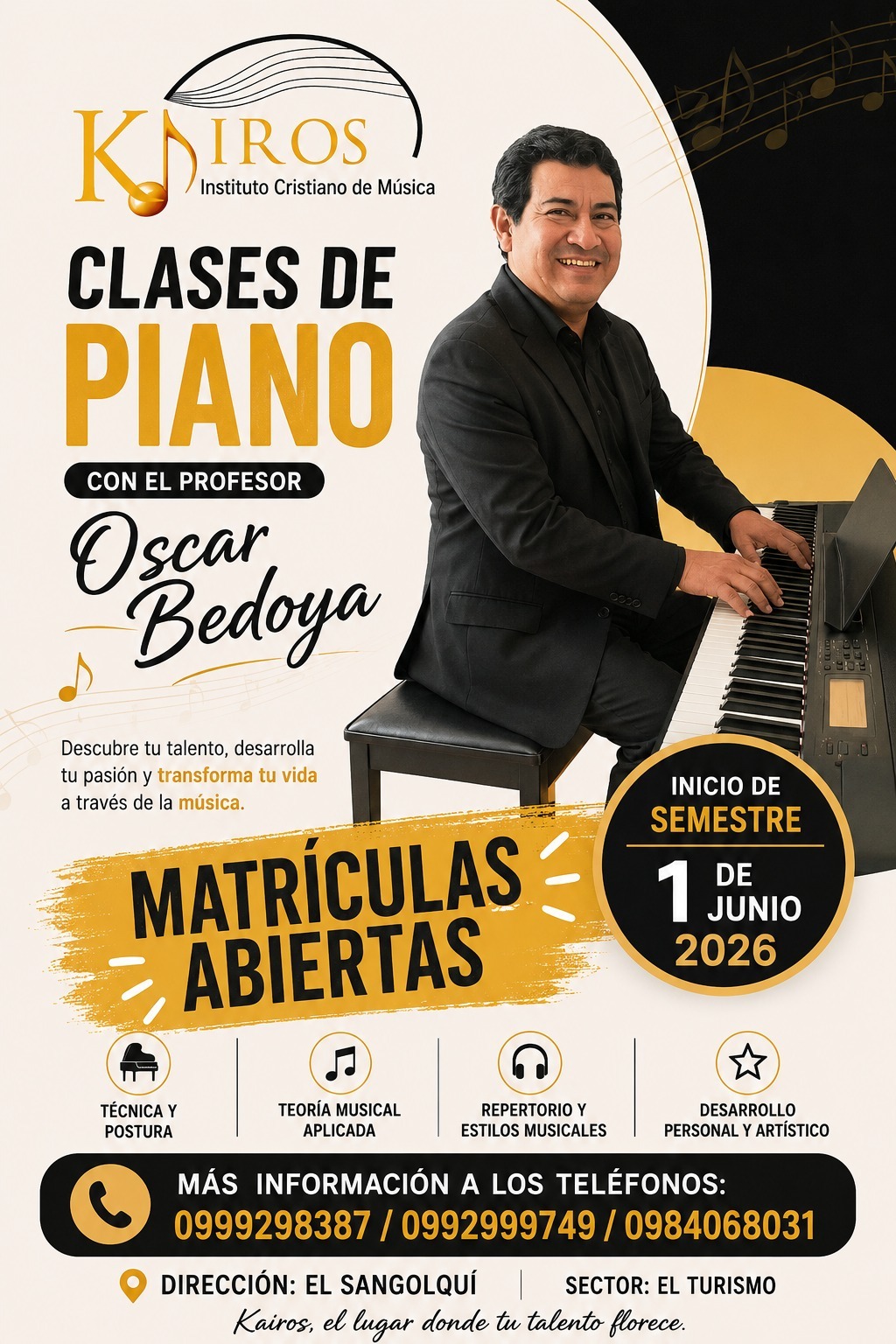 Profesor de Piano / Teclado — Oscar Bedoya